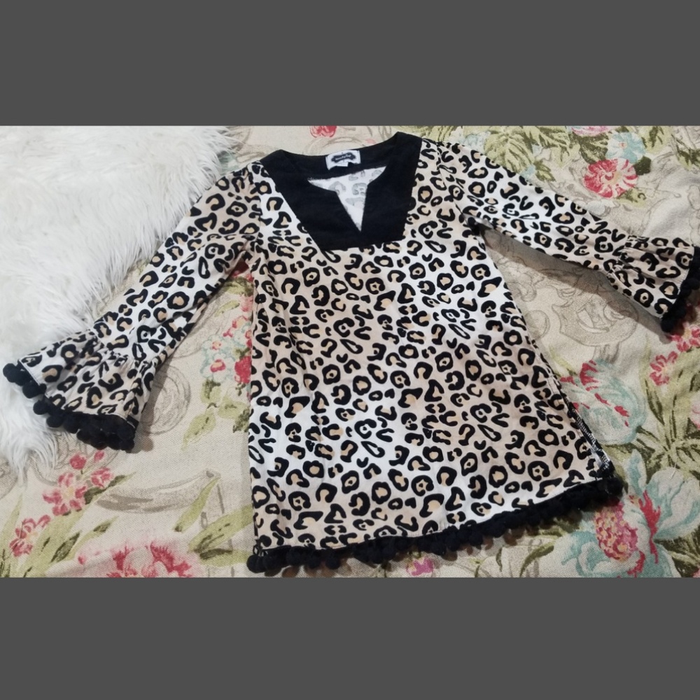 GIRLS MUD PIE CORDUROY LEOPARD DRESS! SZ 4!